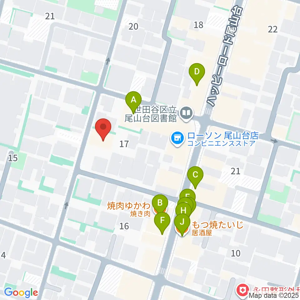 サカモト･ミュージック・スクール周辺のファミレス・ファーストフード一覧地図