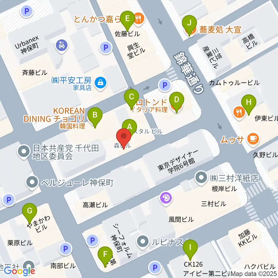 音福周辺のファミレス・ファーストフード一覧地図