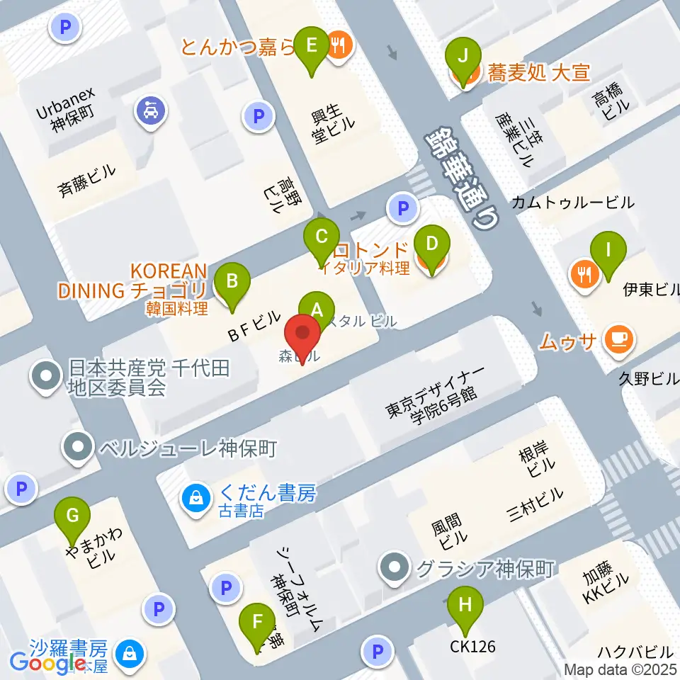 音福周辺のファミレス・ファーストフード一覧地図