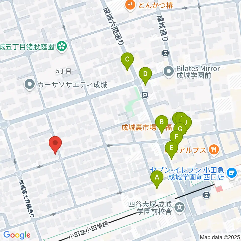 リトミック音楽教室 みんなのひろば周辺のファミレス・ファーストフード一覧地図