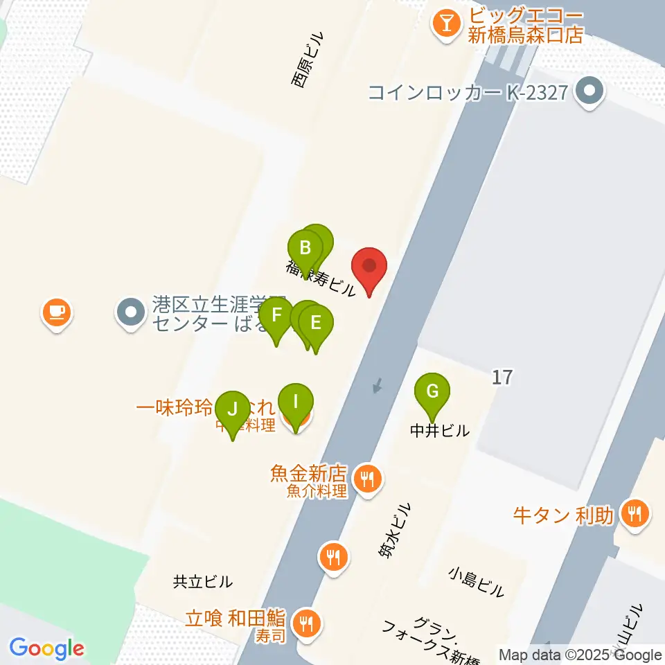 FCFミュージックスクール周辺のファミレス・ファーストフード一覧地図