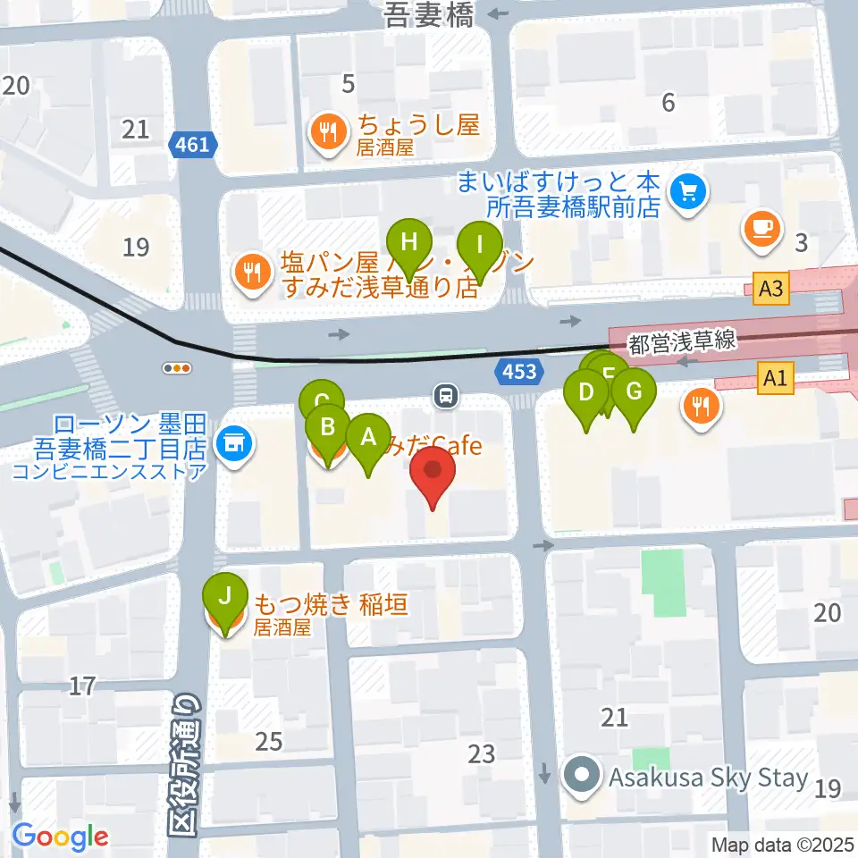音楽の森アスパイア周辺のファミレス・ファーストフード一覧地図