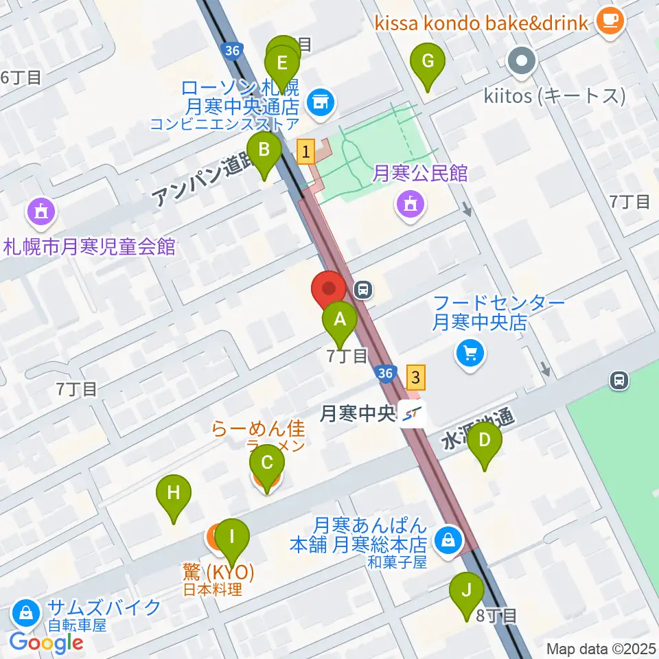 ミツノ楽器周辺のファミレス・ファーストフード一覧地図
