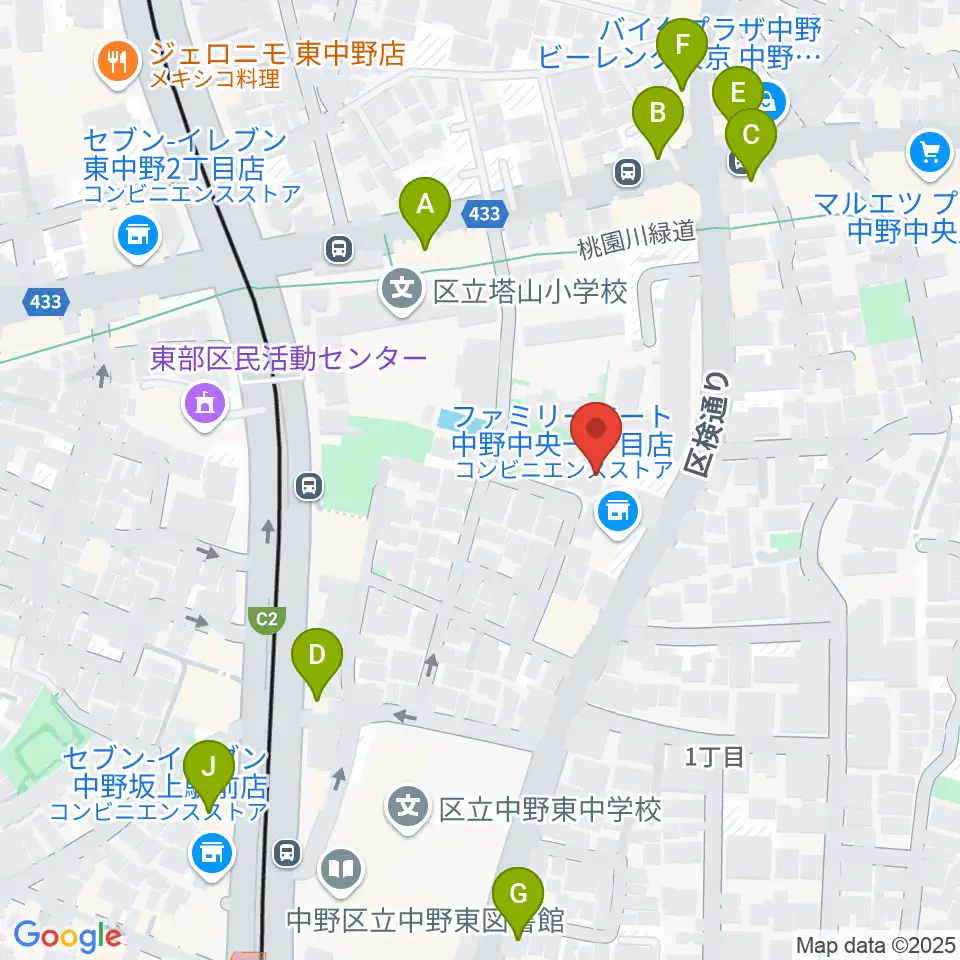 IPC VOICE STUDIO周辺のファミレス・ファーストフード一覧地図
