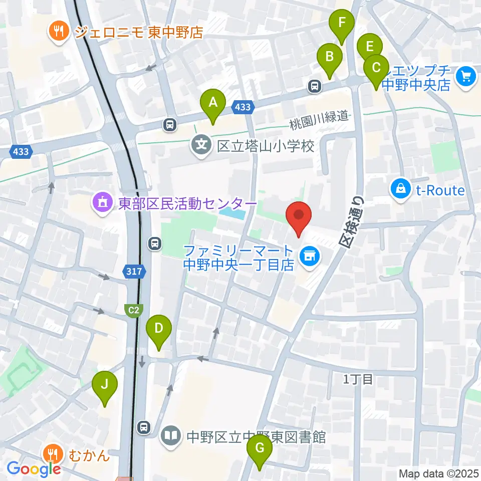 IPC VOICE STUDIO周辺のファミレス・ファーストフード一覧地図