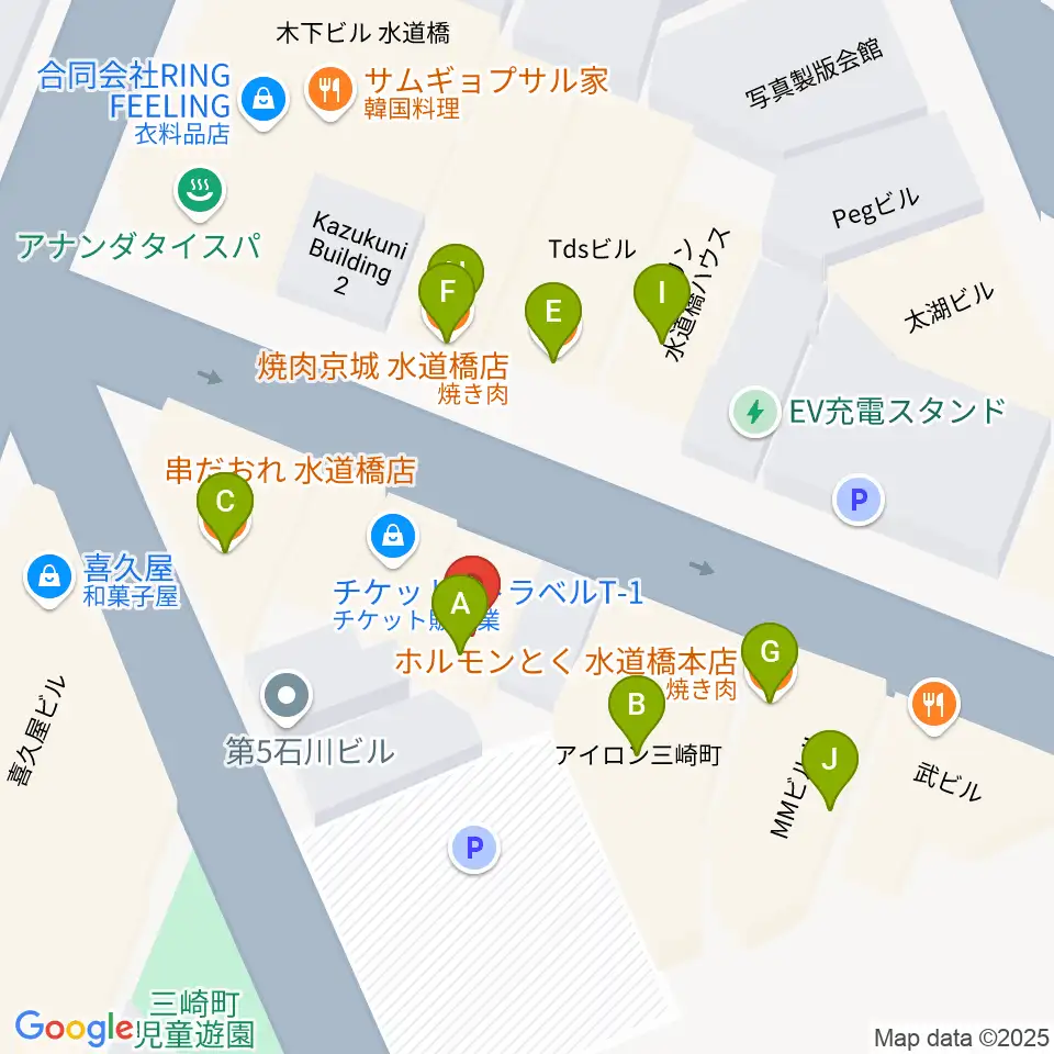 シブイオンガクスタヂオ飯田橋教室周辺のファミレス・ファーストフード一覧地図