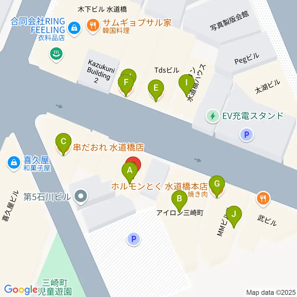 シブイオンガクスタヂオ飯田橋教室周辺のファミレス・ファーストフード一覧地図