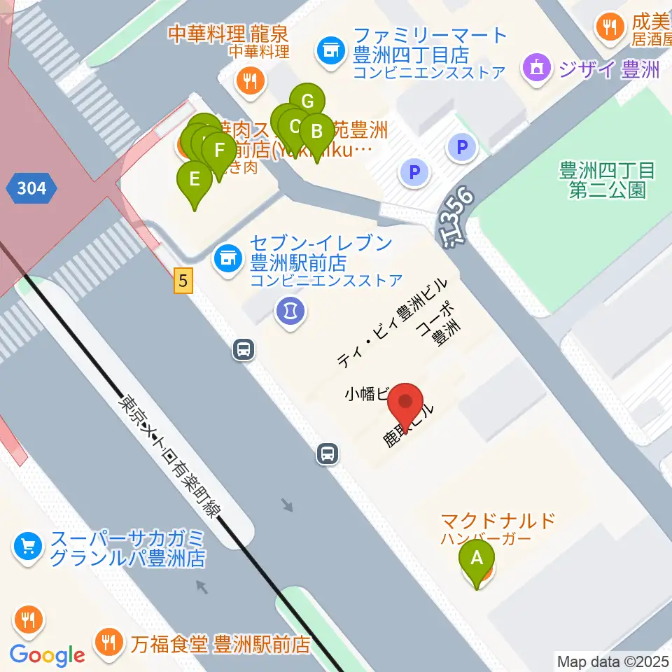Re-music とよす音楽教室周辺のファミレス・ファーストフード一覧地図