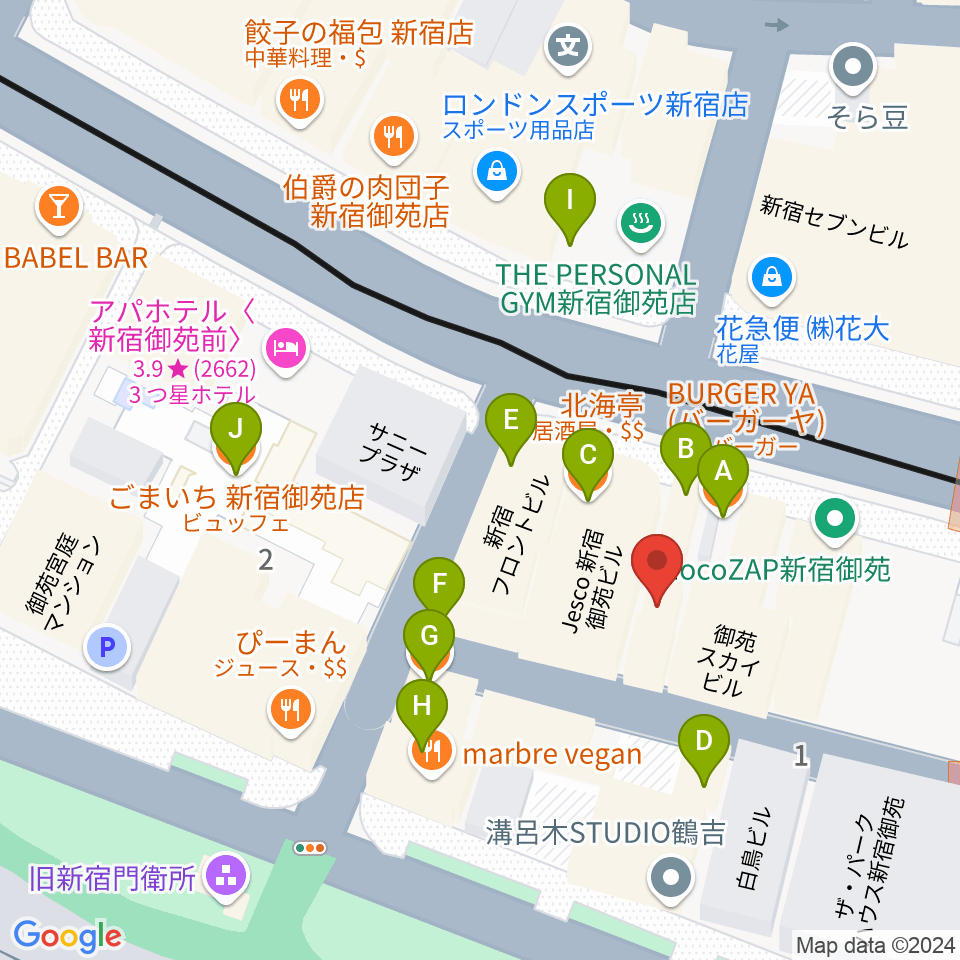 アーツミュージックスクール周辺のファミレス・ファーストフード一覧地図