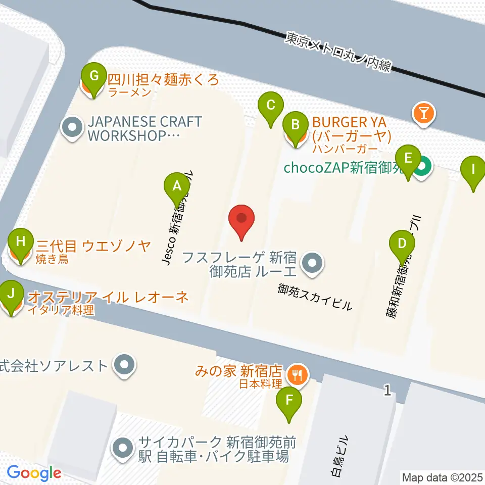 アーツミュージックスクール周辺のファミレス・ファーストフード一覧地図