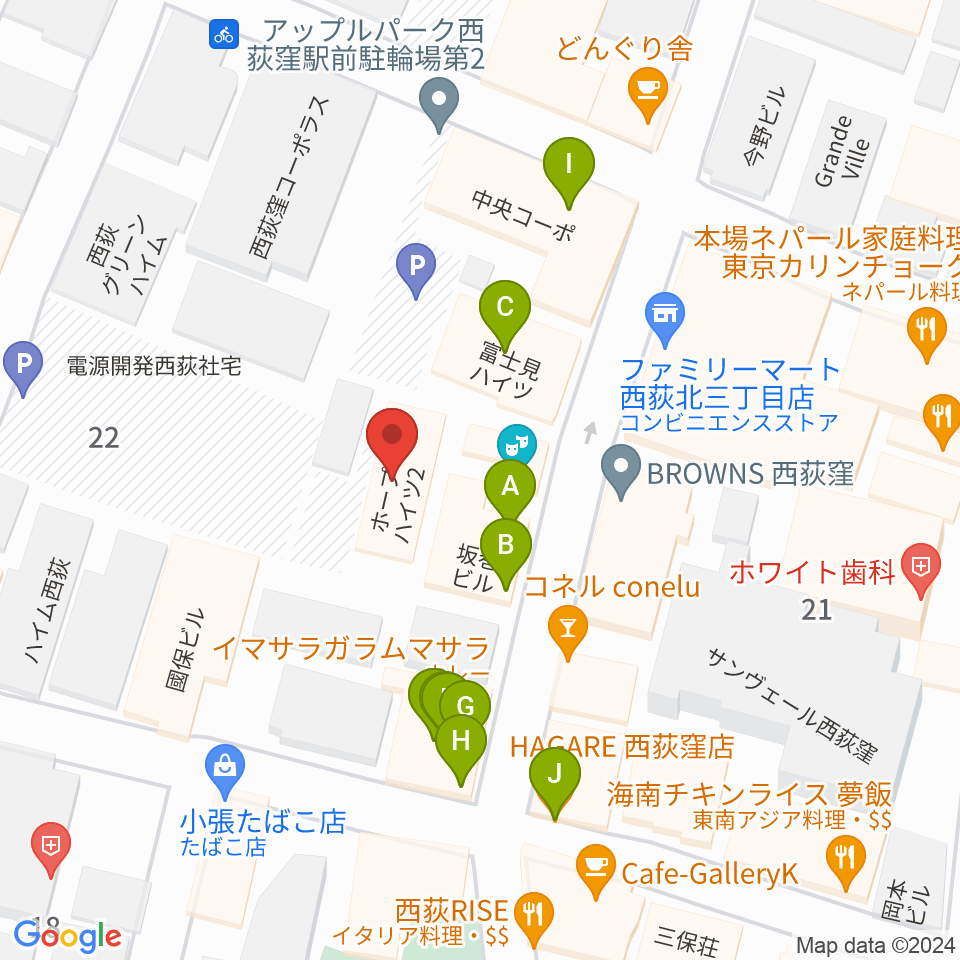 GUITARS MARKET周辺のファミレス・ファーストフード一覧地図