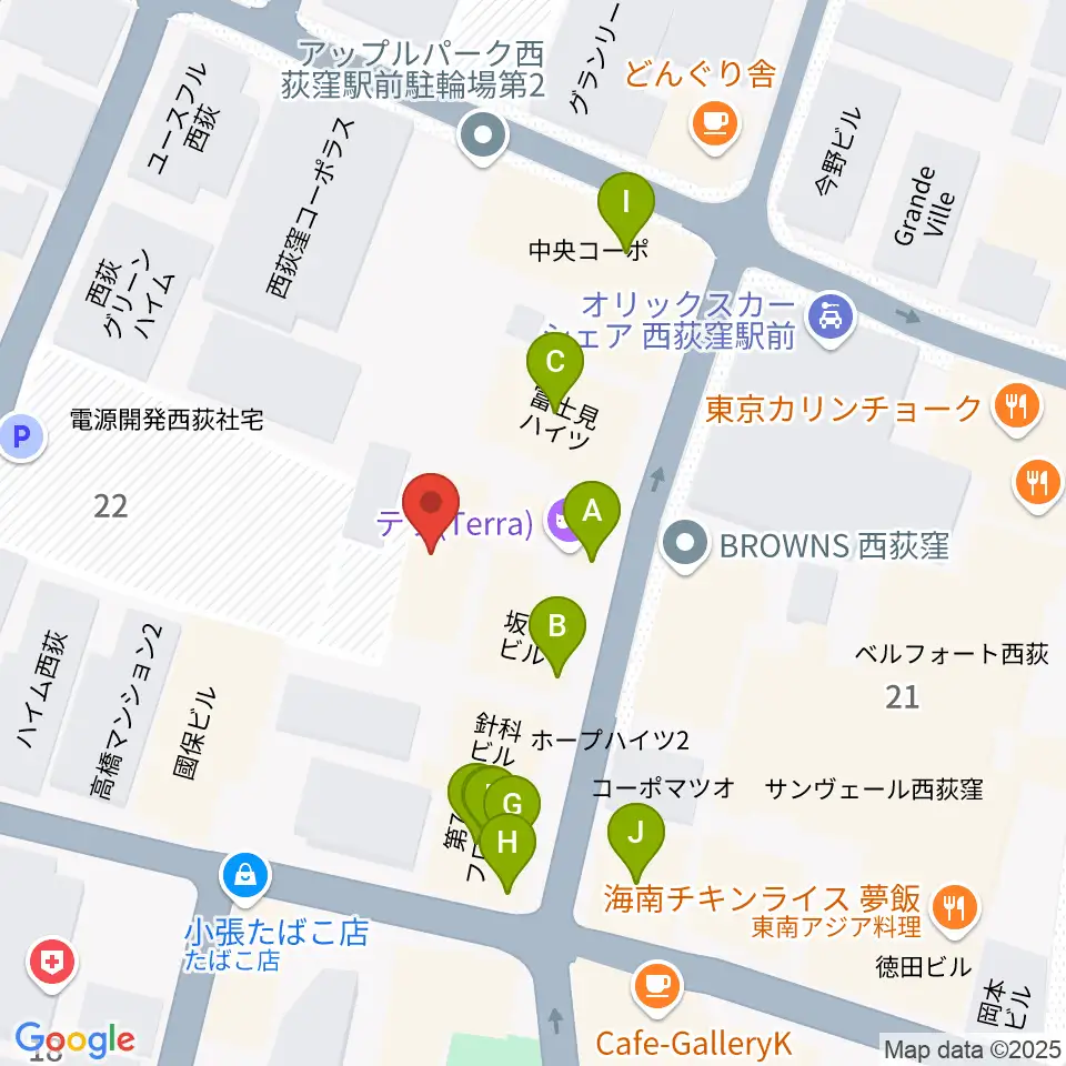 GUITARS MARKET周辺のファミレス・ファーストフード一覧地図