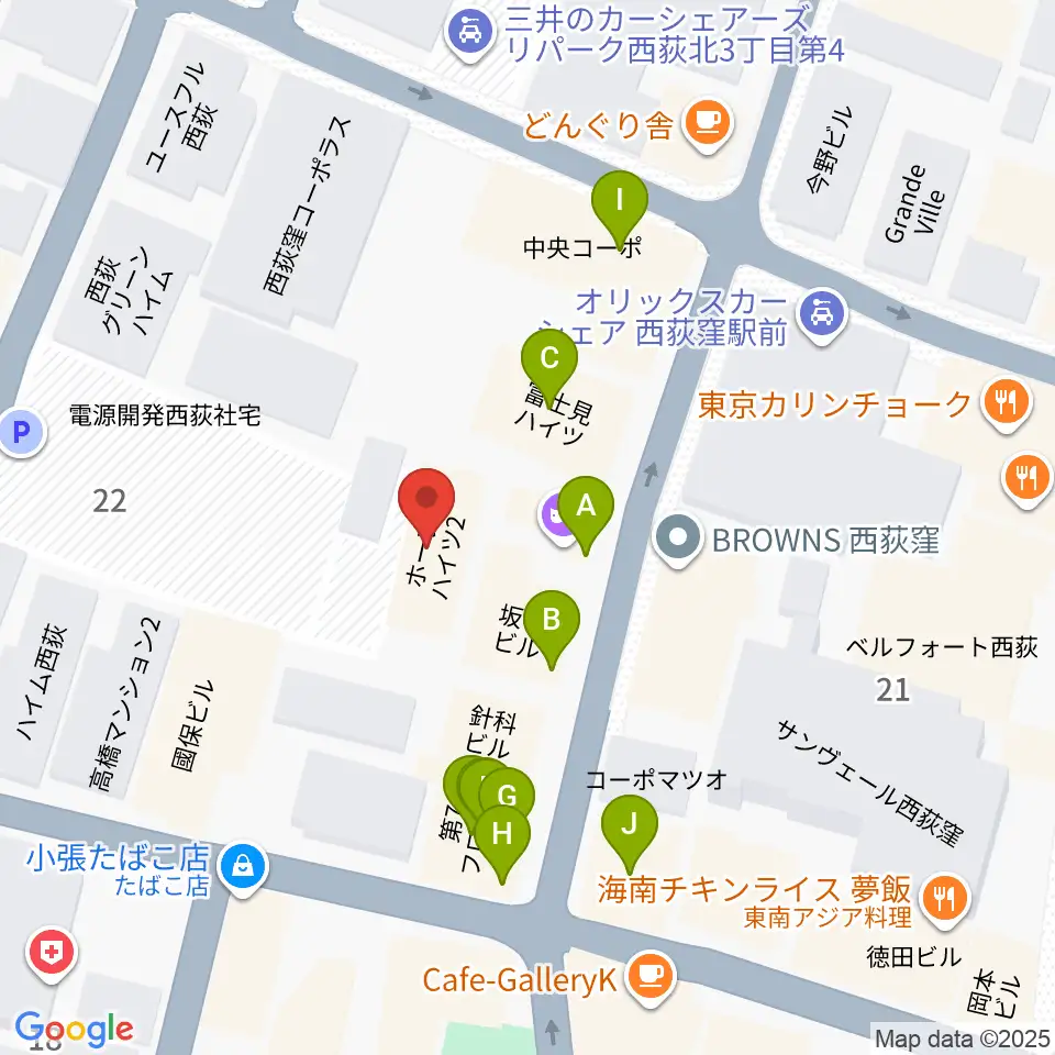 GUITARS MARKET周辺のファミレス・ファーストフード一覧地図