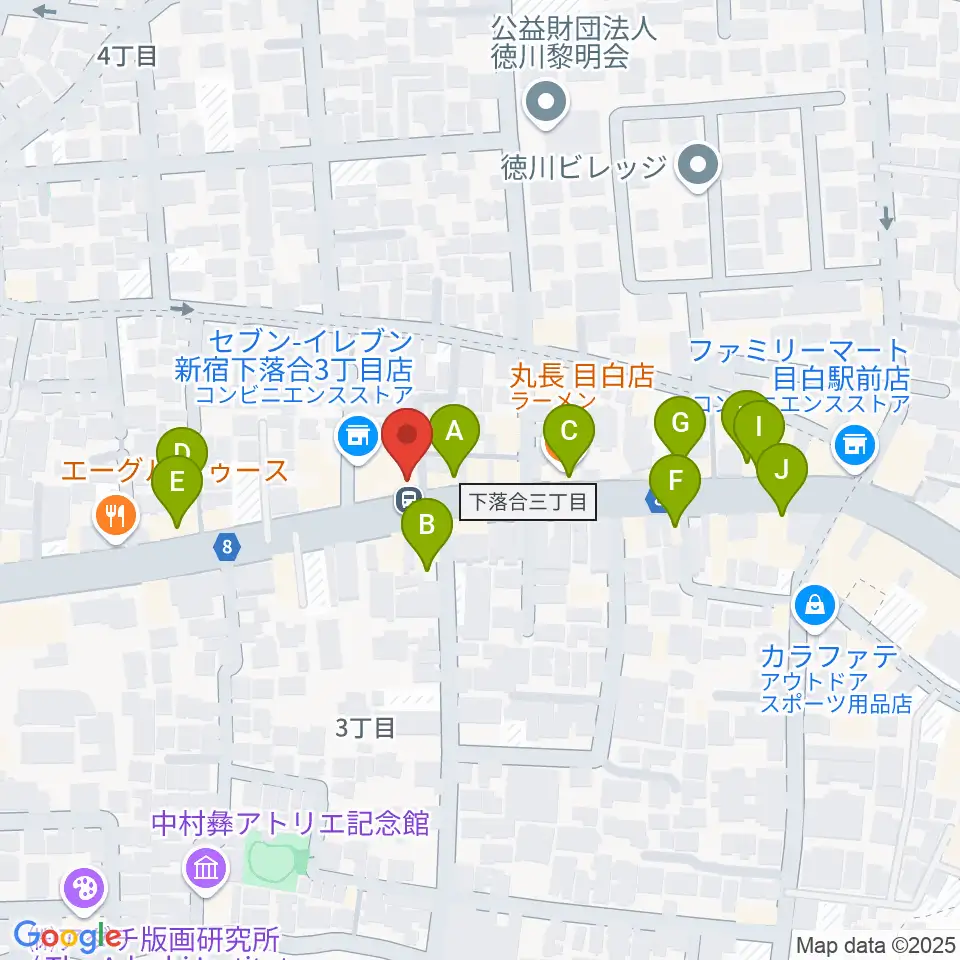 フルートパーク タニテック周辺のファミレス・ファーストフード一覧地図