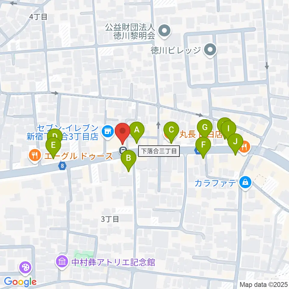 フルートパーク タニテック周辺のファミレス・ファーストフード一覧地図