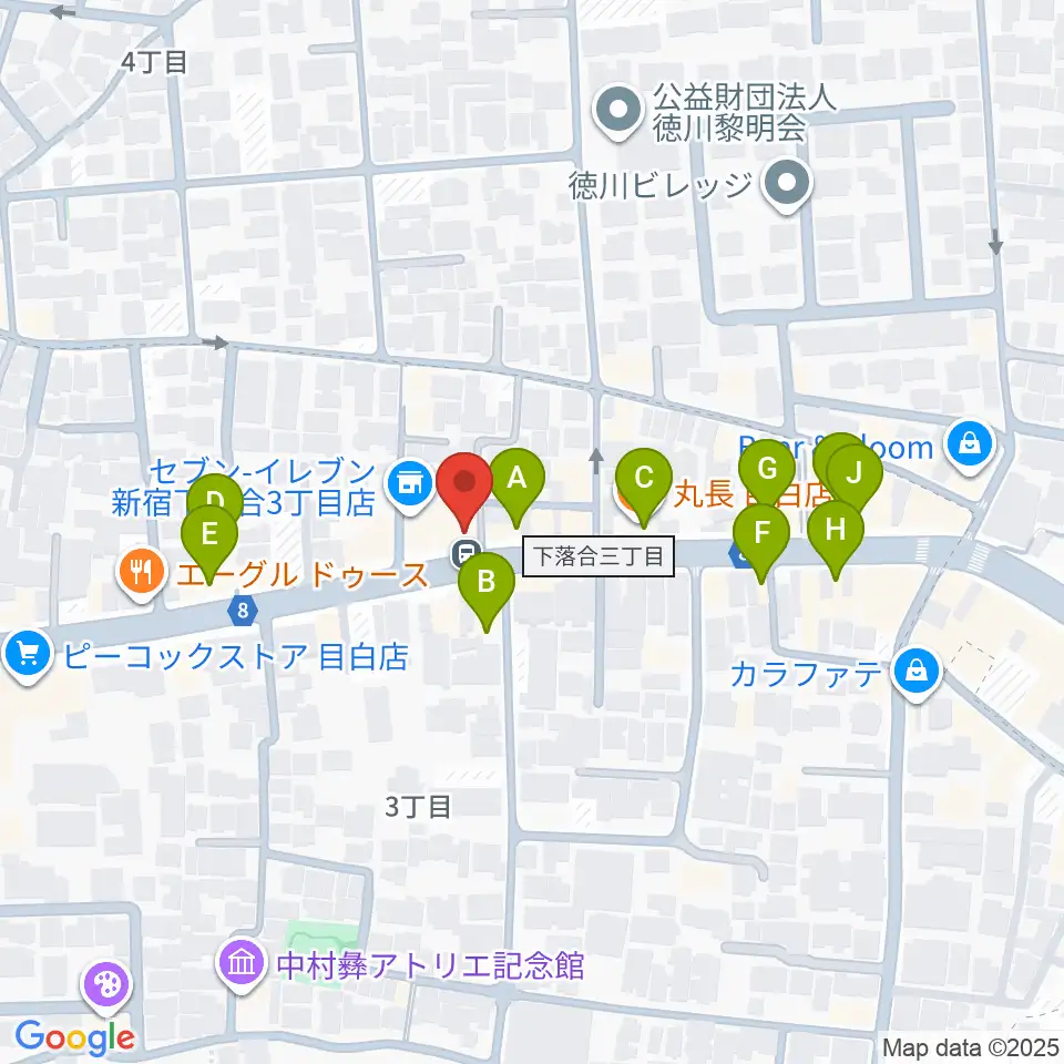 フルートパーク タニテック周辺のファミレス・ファーストフード一覧地図