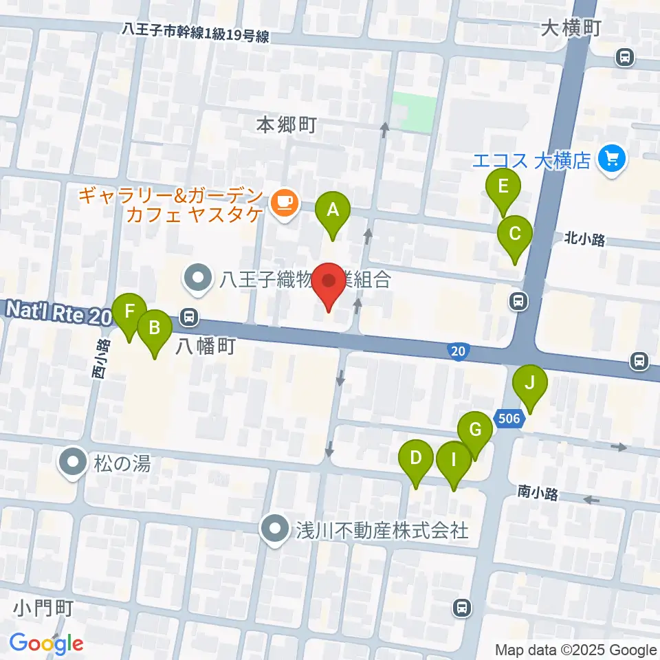 中之島流大正琴・大正琴広場周辺のファミレス・ファーストフード一覧地図