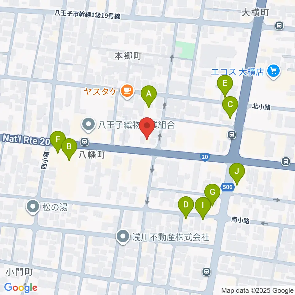 中之島流大正琴・大正琴広場周辺のファミレス・ファーストフード一覧地図