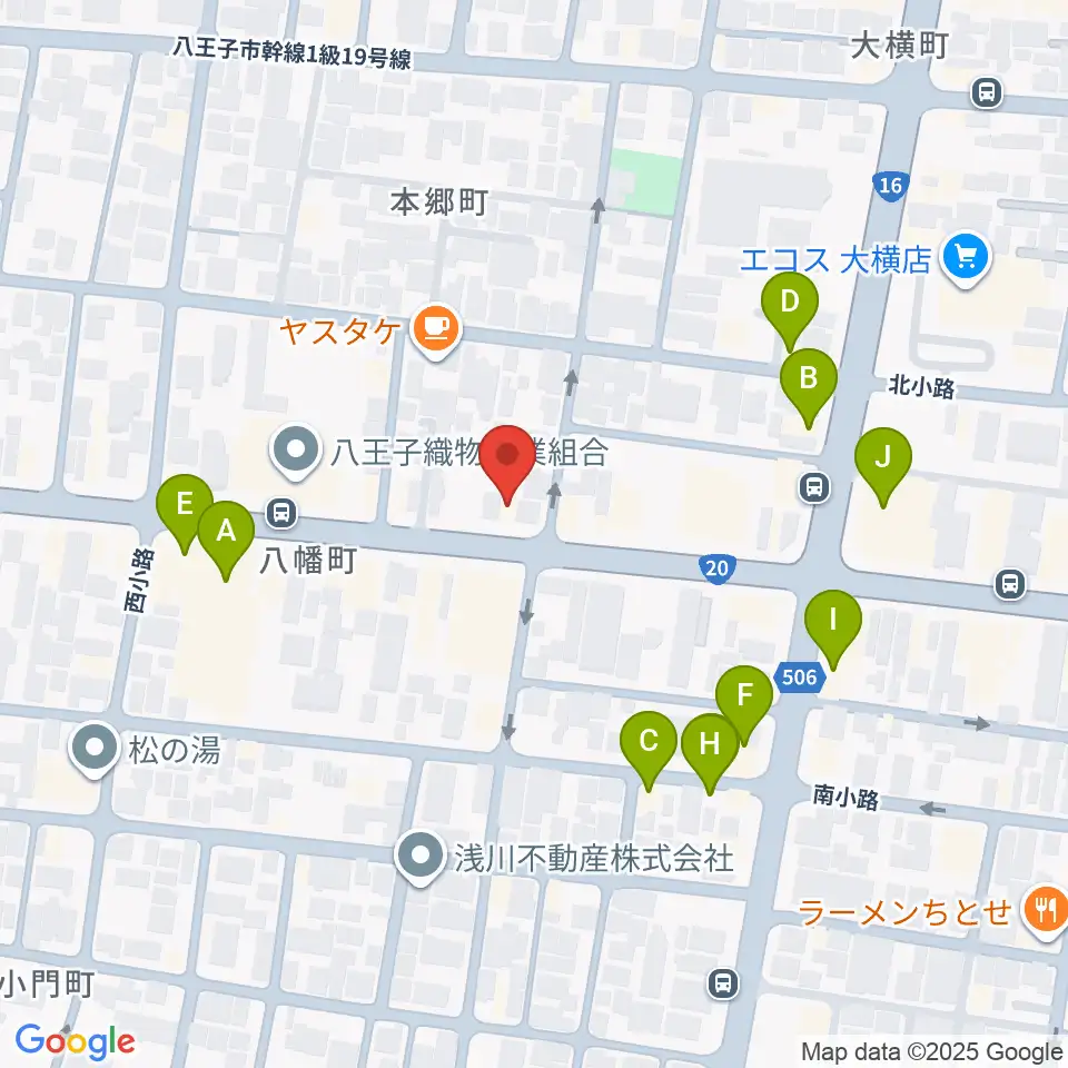 中之島流大正琴・大正琴広場周辺のファミレス・ファーストフード一覧地図