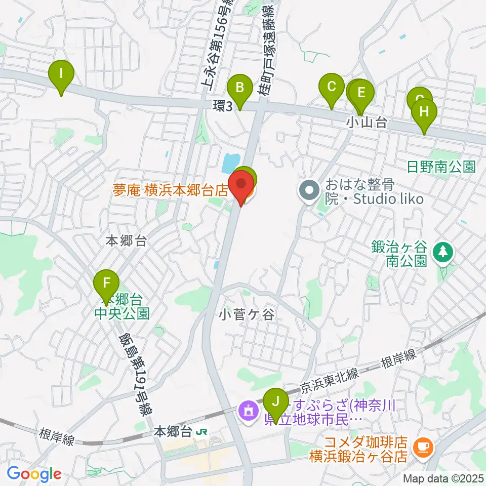 Atelier K周辺のファミレス・ファーストフード一覧地図