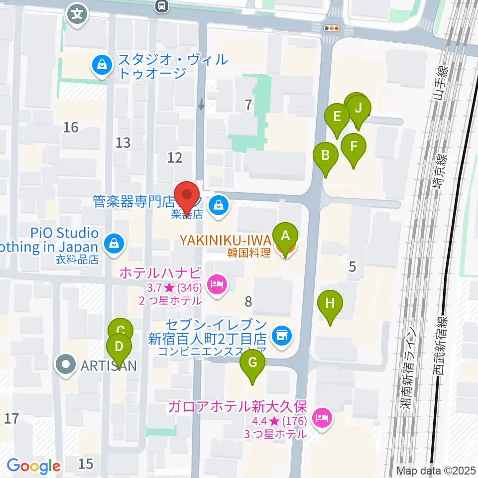 ダ・カーポ周辺のファミレス・ファーストフード一覧地図