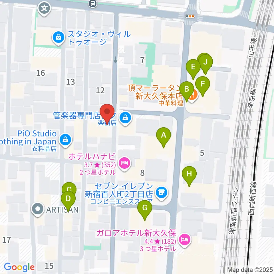 ダ・カーポ周辺のファミレス・ファーストフード一覧地図