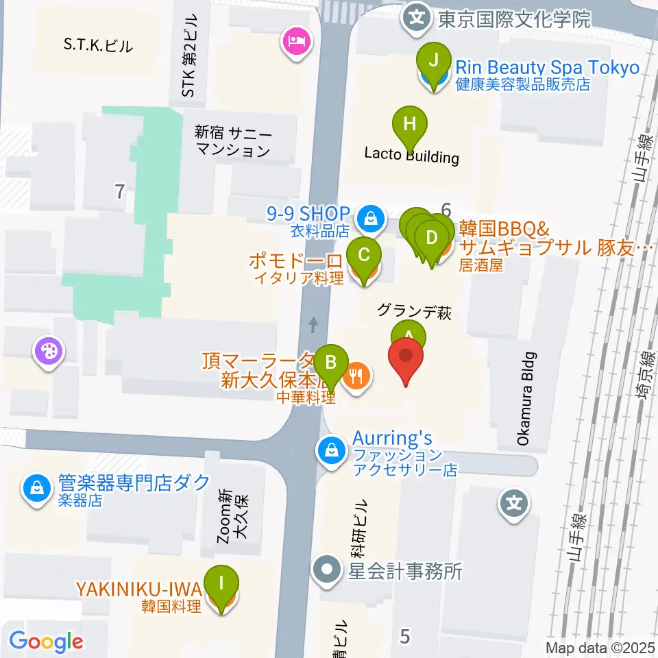 ダ・カーポ デビュー周辺のファミレス・ファーストフード一覧地図
