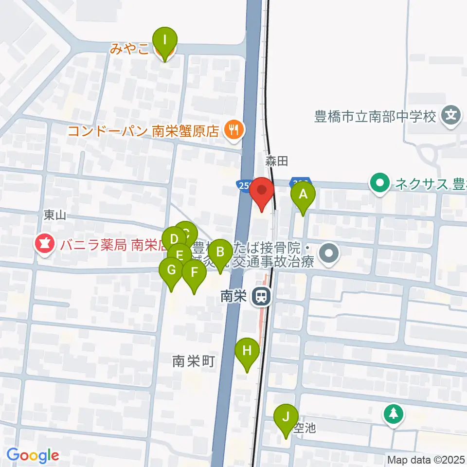 シライミュージック周辺のファミレス・ファーストフード一覧地図