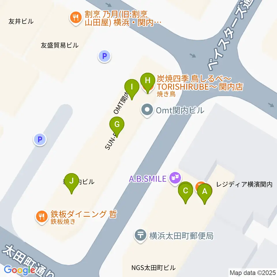 A.B.SMILE周辺のファミレス・ファーストフード一覧地図