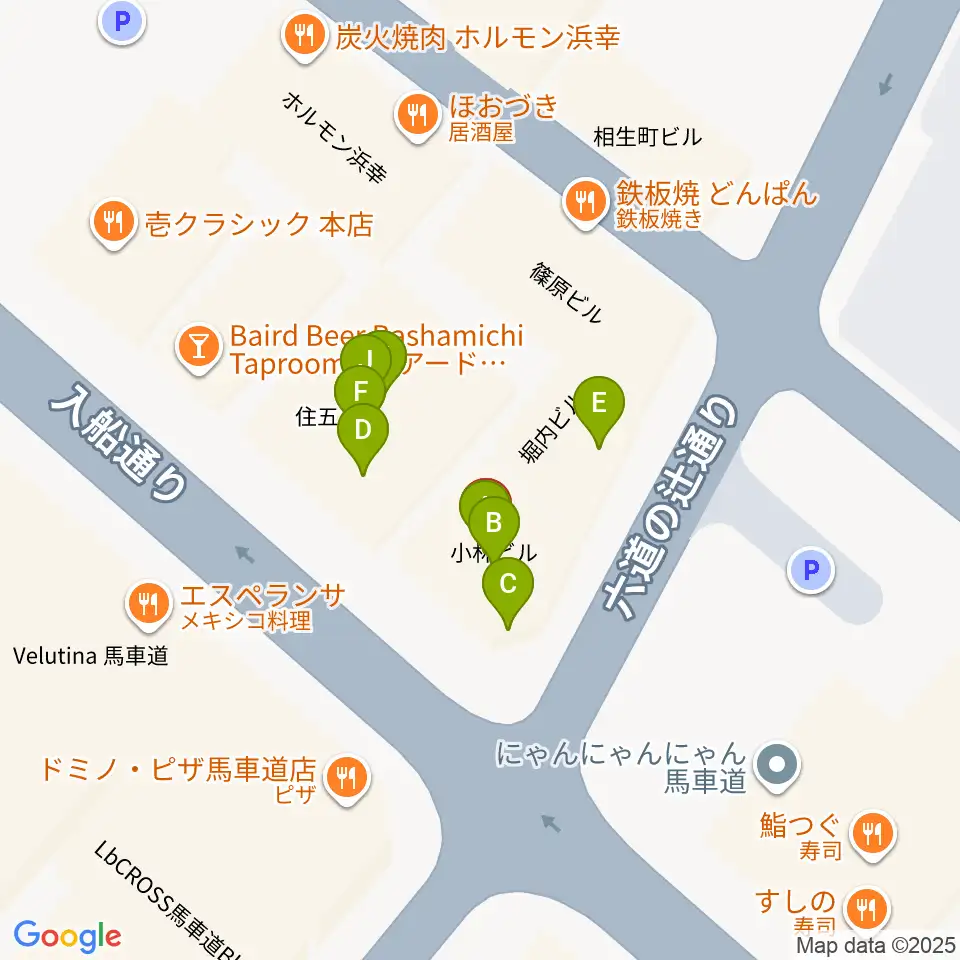 横浜エアジン周辺のファミレス・ファーストフード一覧地図