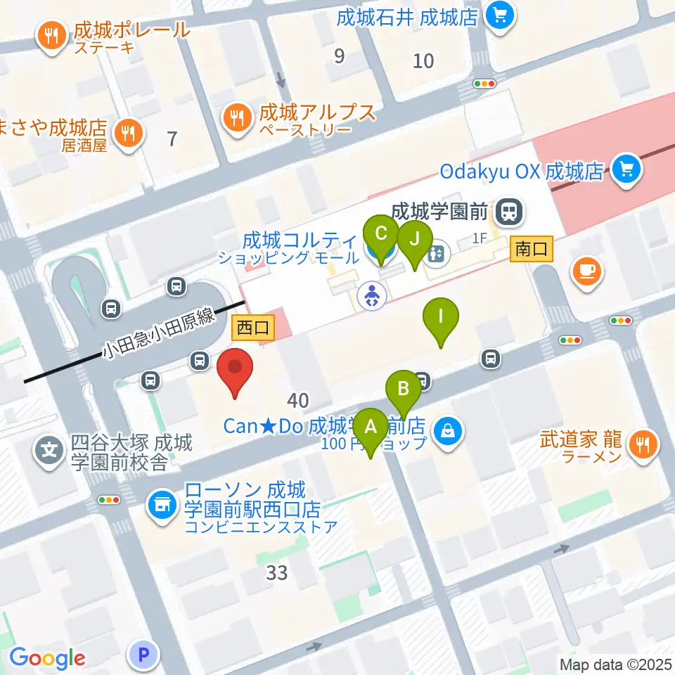 アミーズボーカルスクール成城学園前校周辺のファミレス・ファーストフード一覧地図
