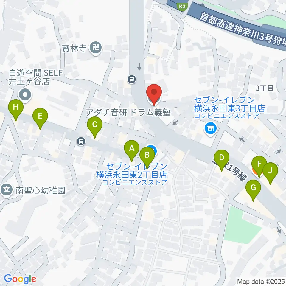 アダチ音研 ドラム義塾周辺のファミレス・ファーストフード一覧地図