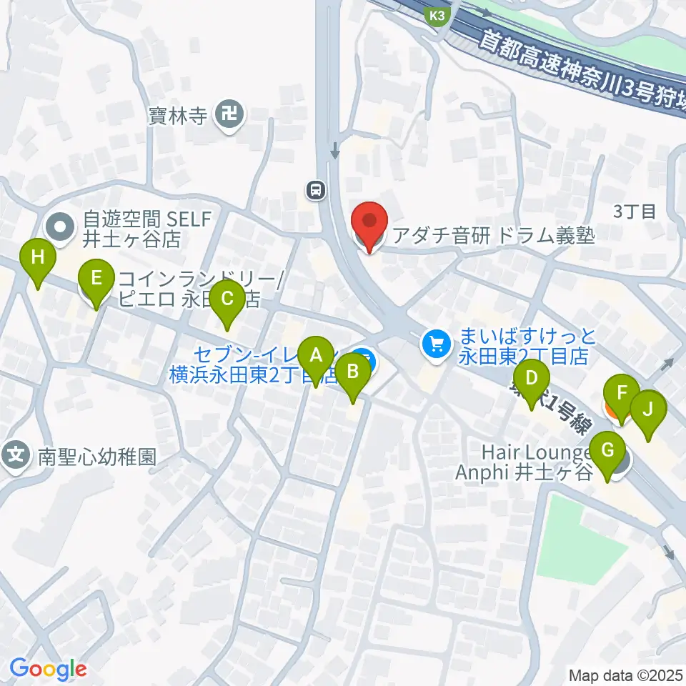 アダチ音研 ドラム義塾周辺のファミレス・ファーストフード一覧地図