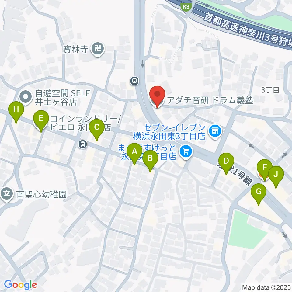 アダチ音研 ドラム義塾周辺のファミレス・ファーストフード一覧地図