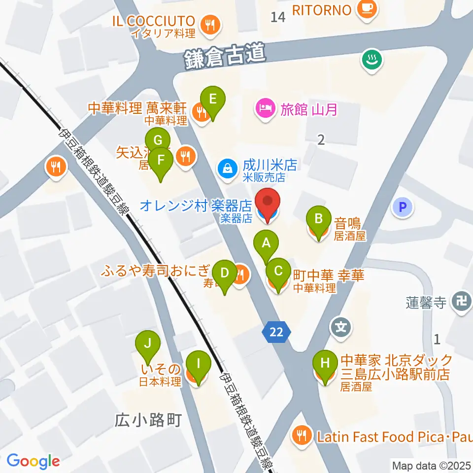 ゴリラハウス周辺のファミレス・ファーストフード一覧地図