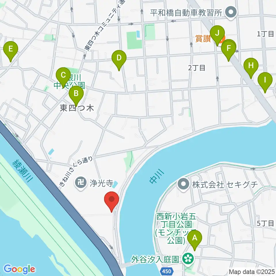 砂田ピアノ調律事務所周辺のファミレス・ファーストフード一覧地図
