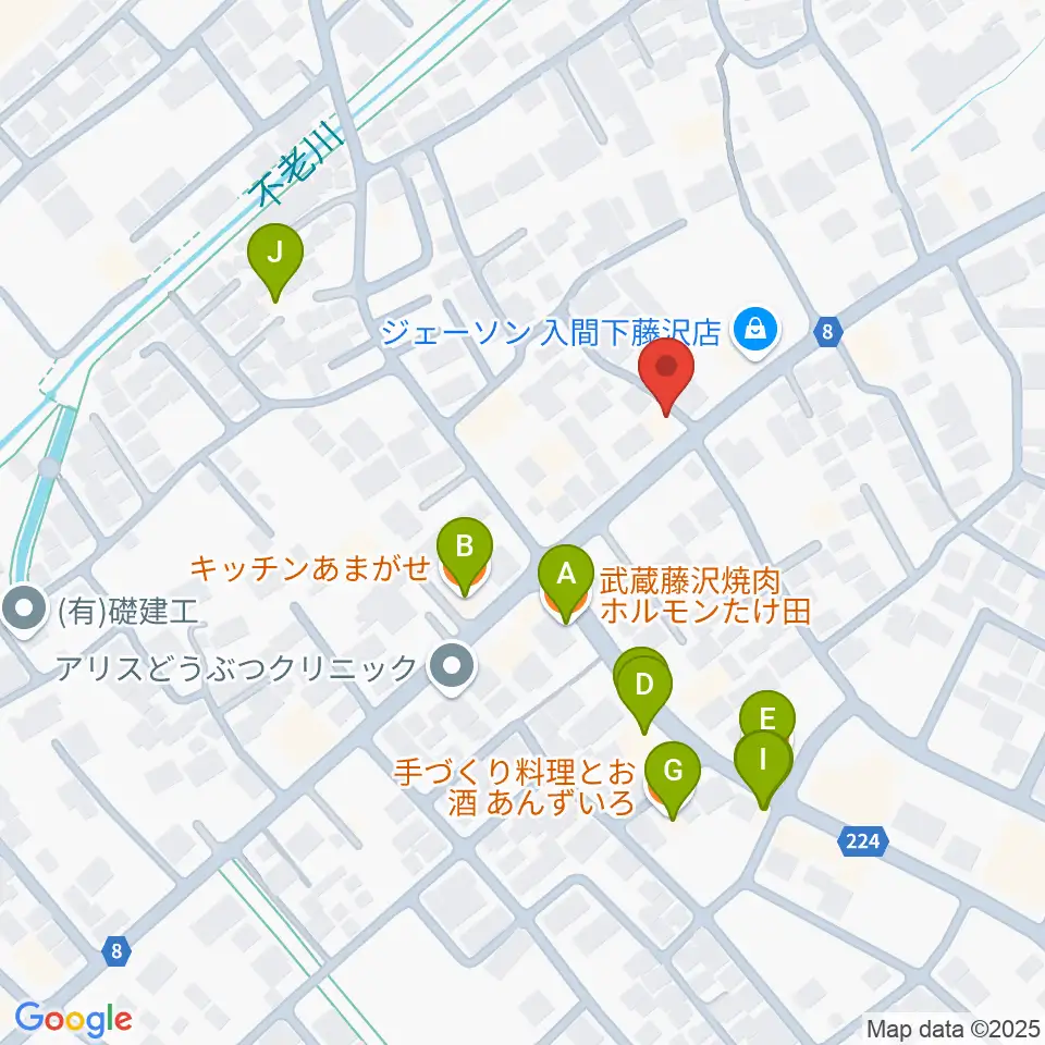 マインズ・ミュージック・スタジオ周辺のファミレス・ファーストフード一覧地図
