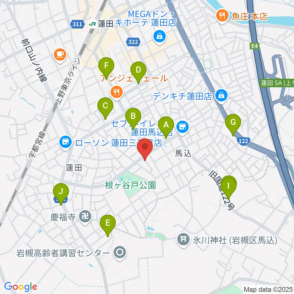 ストラックス周辺のファミレス・ファーストフード一覧地図