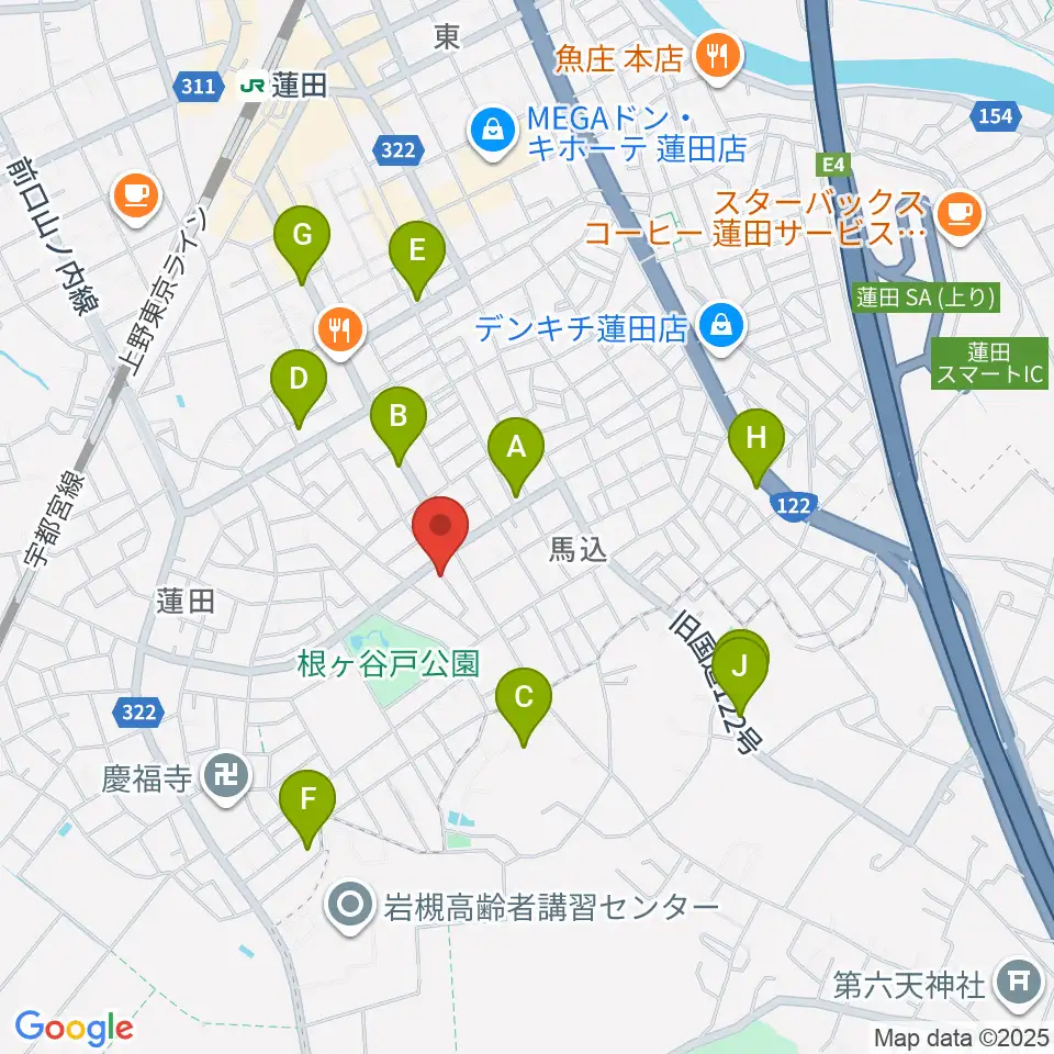 ストラックス周辺のファミレス・ファーストフード一覧地図