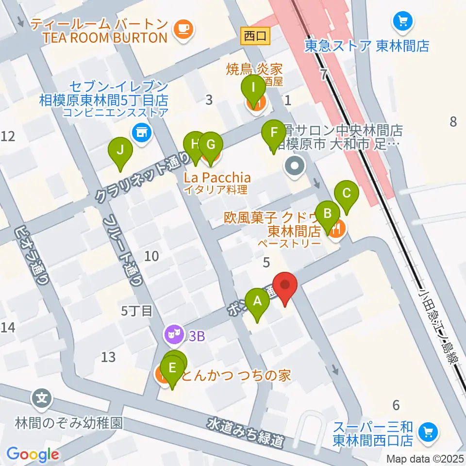 VSP音楽院周辺のファミレス・ファーストフード一覧地図
