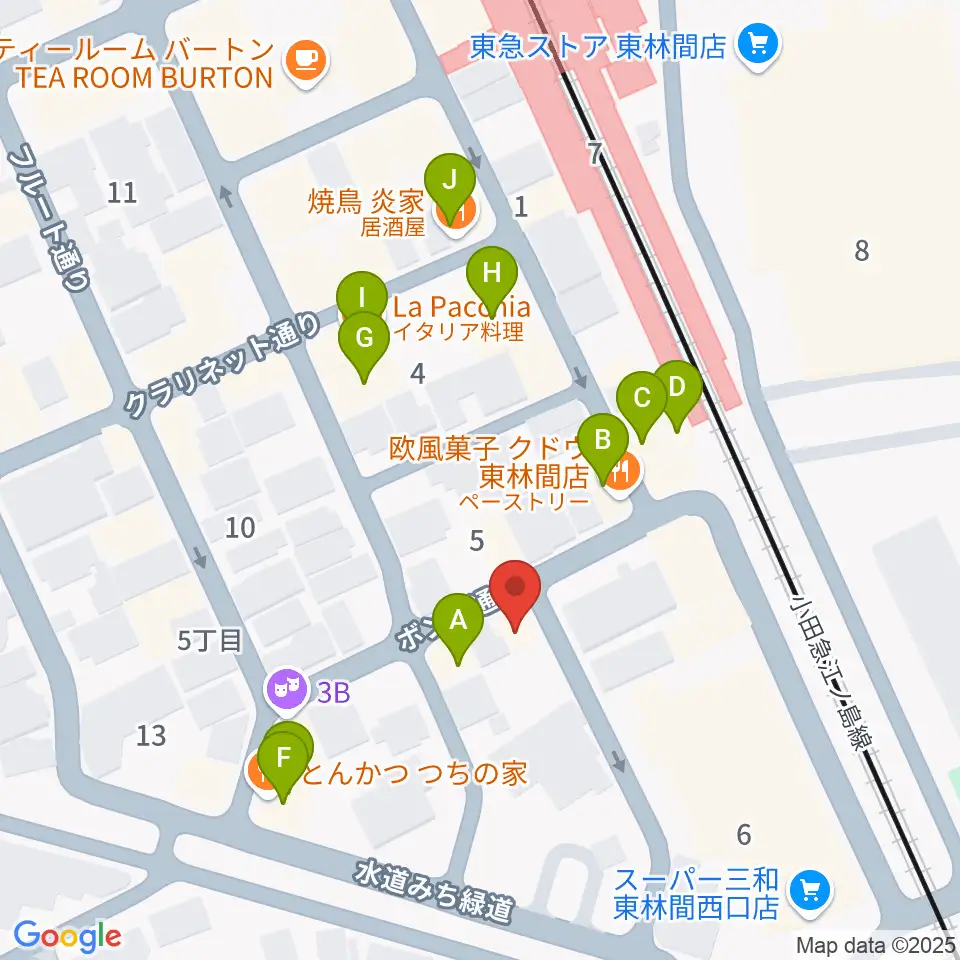 VSP音楽院周辺のファミレス・ファーストフード一覧地図
