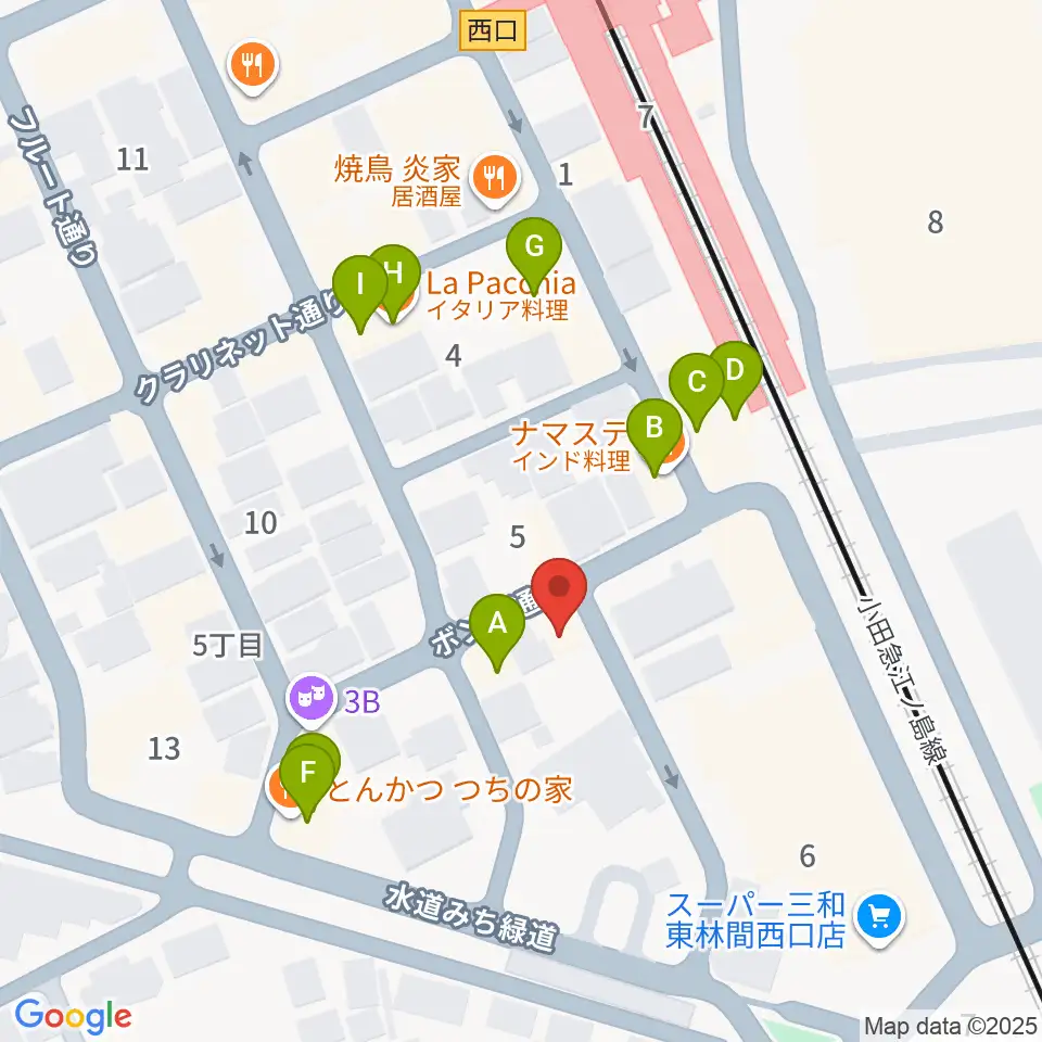 VSP音楽院周辺のファミレス・ファーストフード一覧地図