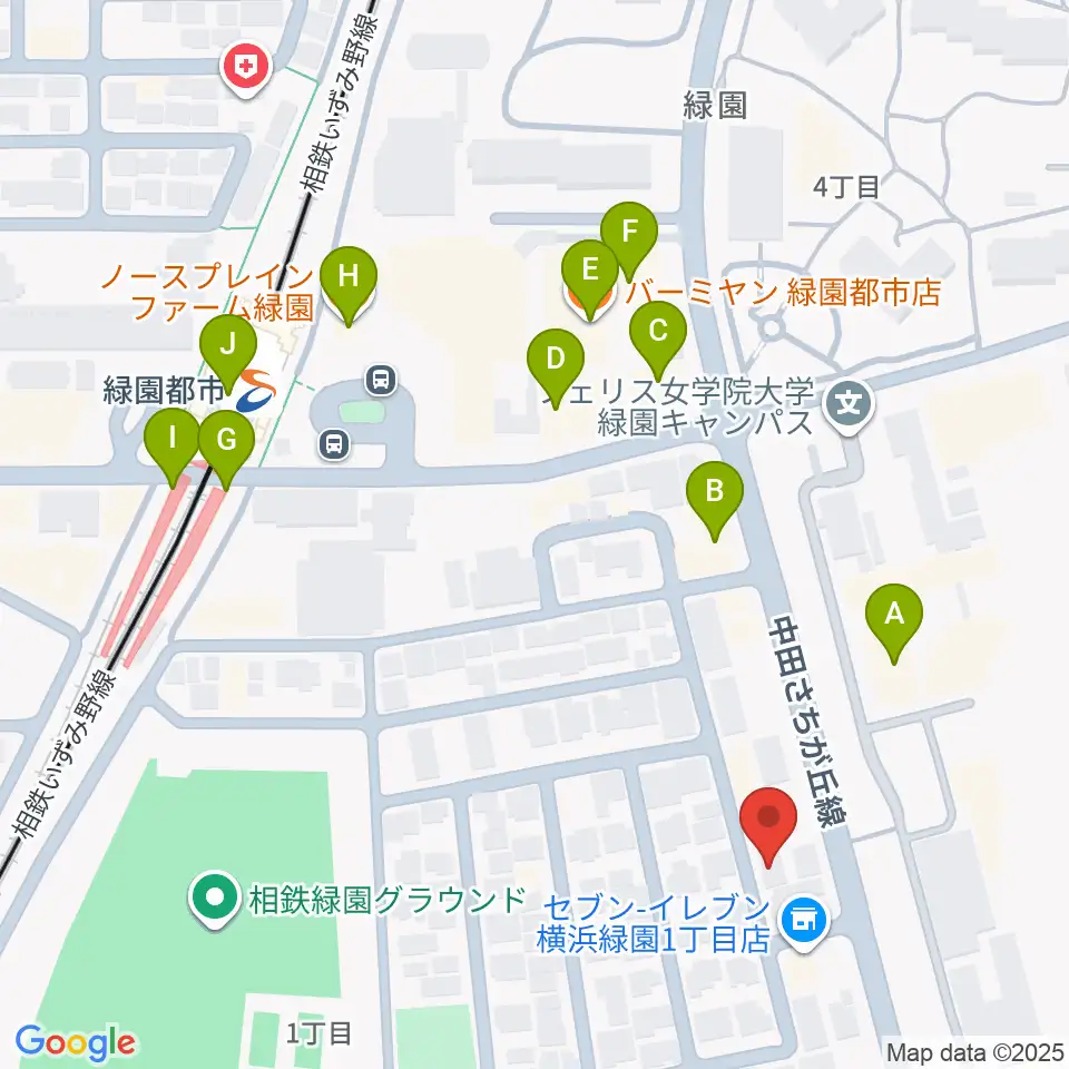 リシュモア音楽教室周辺のファミレス・ファーストフード一覧地図