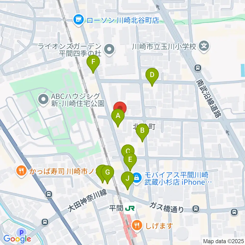 アルテミュージックスクール周辺のファミレス・ファーストフード一覧地図