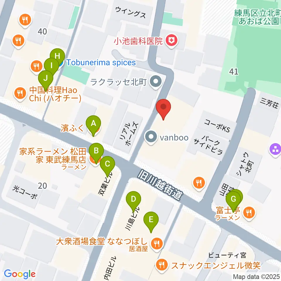 クライネ・ビューネ音楽教室周辺のファミレス・ファーストフード一覧地図