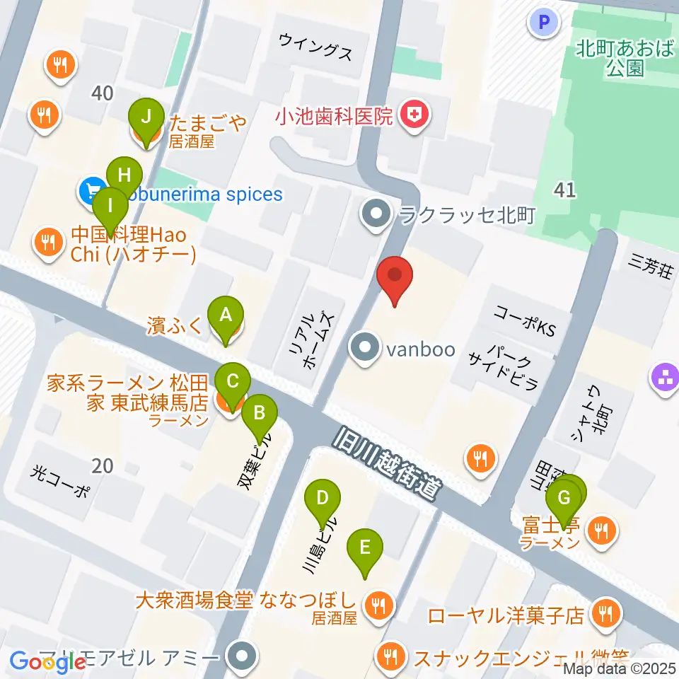 クライネ・ビューネ音楽教室周辺のファミレス・ファーストフード一覧地図
