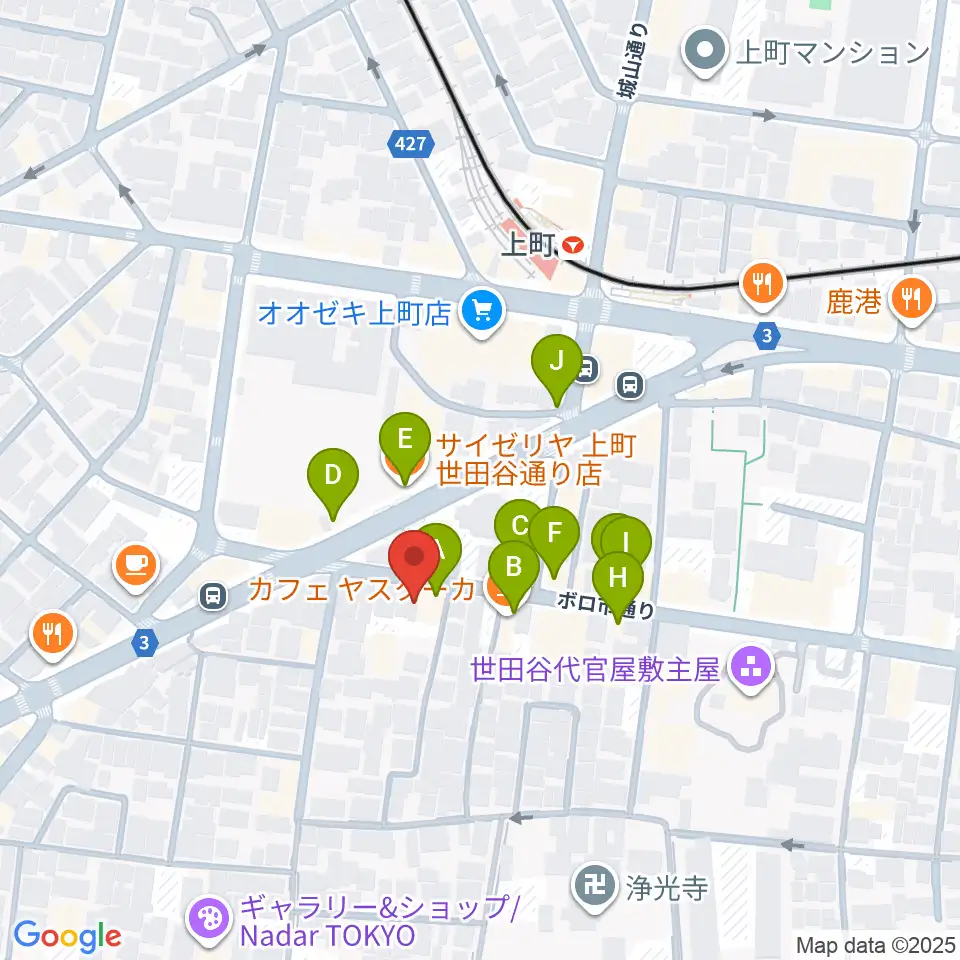 サミー音楽アカデミー周辺のファミレス・ファーストフード一覧地図