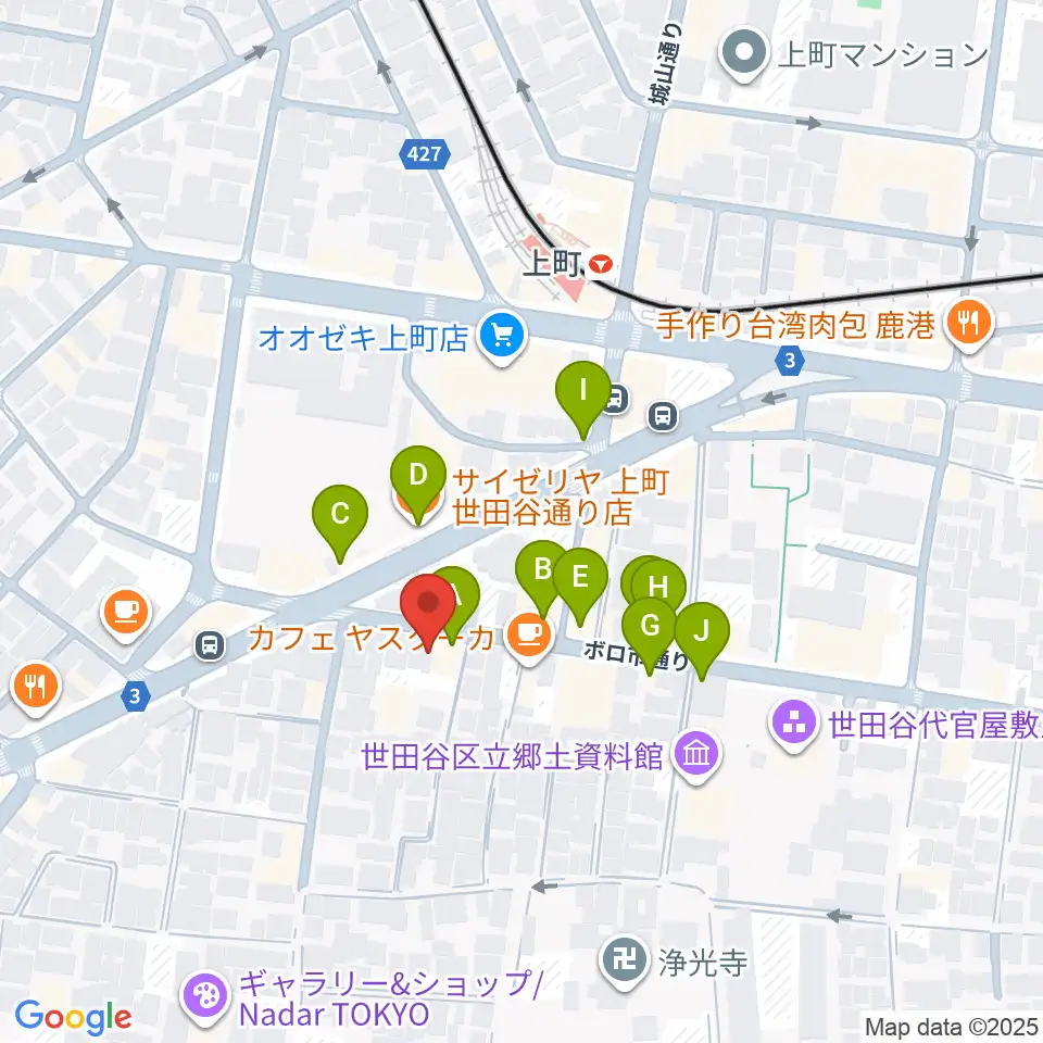 サミー音楽アカデミー周辺のファミレス・ファーストフード一覧地図