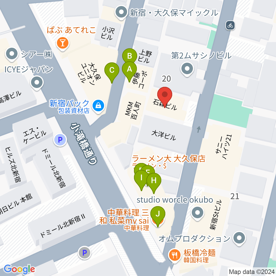 石森管楽器周辺のファミレス・ファーストフード一覧地図