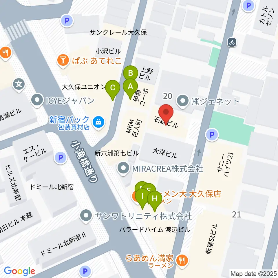 石森管楽器周辺のファミレス・ファーストフード一覧地図